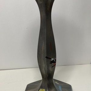 Hand painted Glass Candle Holder